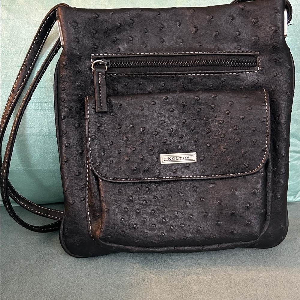 Koltov Ostrich EUC Handbag with double straps